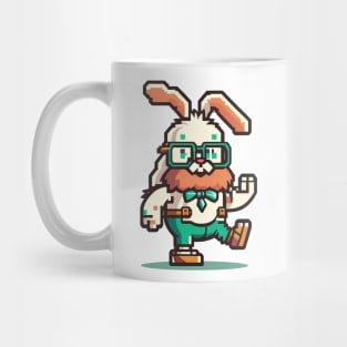 Cute happy kawaii 8-bit 16-bit pixel easter rabbit bunny Mug